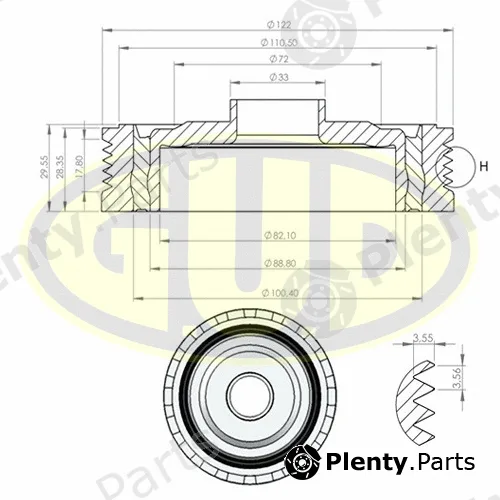 G.U.D GCP701154 — Belt Pulley, crankshaft