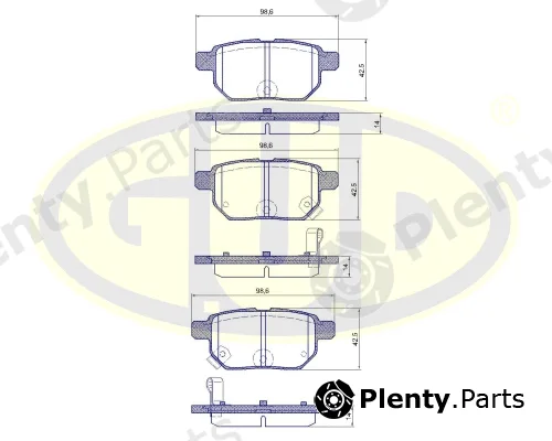 G.U.D GBP128602 — Brake Pad Set, disc brake