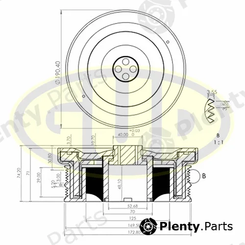 G.U.D GCP703000 — Belt Pulley, crankshaft