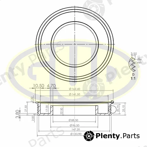 G.U.D GCP701185 — Belt Pulley, crankshaft