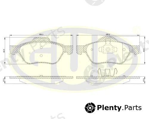 G.U.D GBP096200 — Brake Pad Set, disc brake