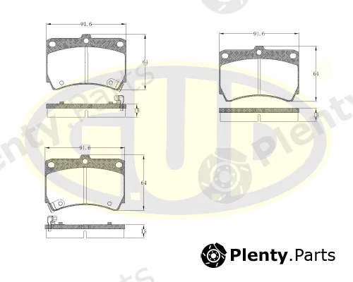 G.U.D GBP021242 — Brake Pad Set, disc brake