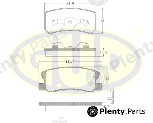 G.U.D GBP880122 — Brake Pad Set, disc brake