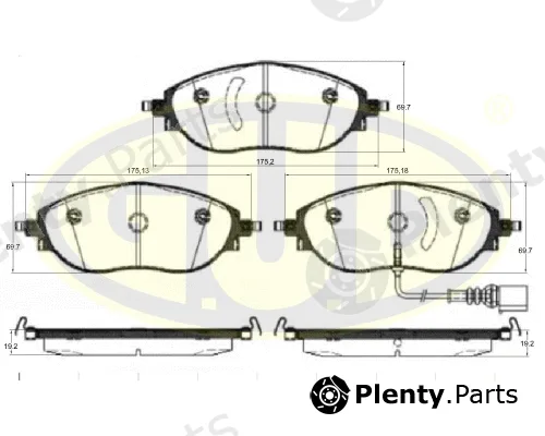 G.U.D GBP147001 — Brake Pad Set, disc brake