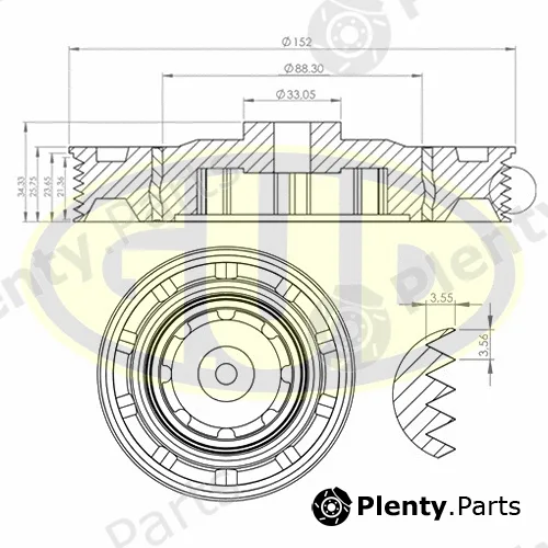 G.U.D GCP702023 — Belt Pulley, crankshaft