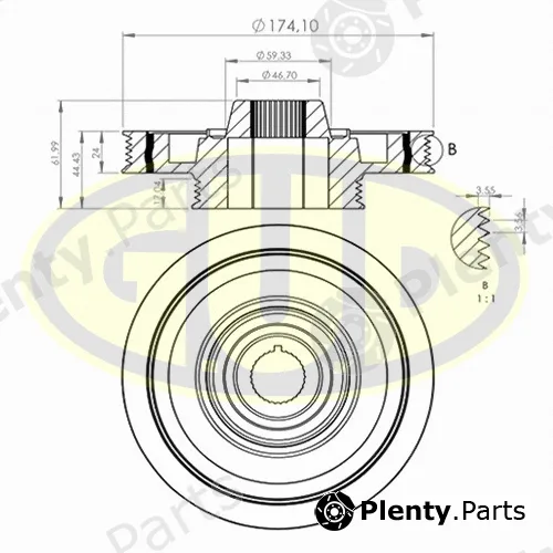 G.U.D GCP701040 — Belt Pulley, crankshaft