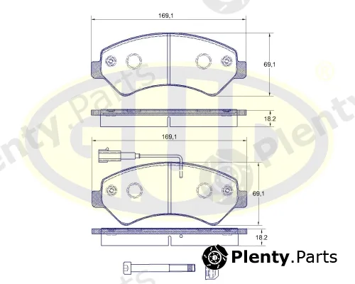 G.U.D GBP880154 — Brake Pad Set, disc brake