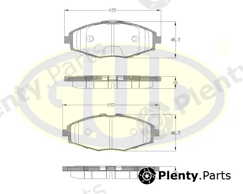 G.U.D GBP069600 — Brake Pad Set, disc brake