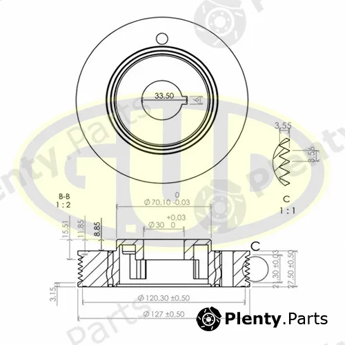G.U.D GCP701187 — Belt Pulley, crankshaft