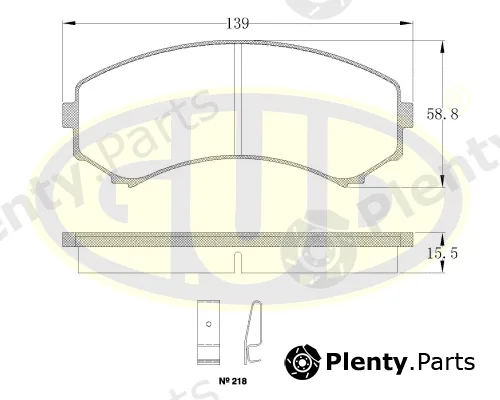 G.U.D GBP039600 — Brake Pad Set, disc brake