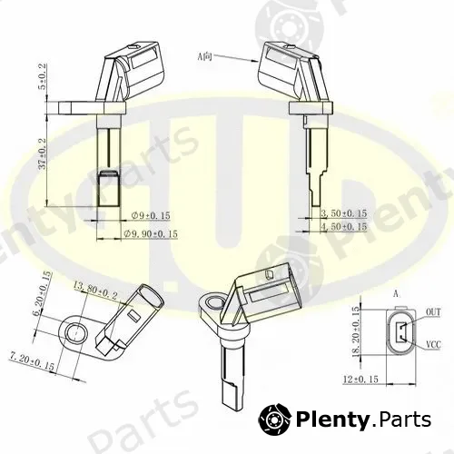 G.U.D GABS01045 — Sensor, wheel speed
