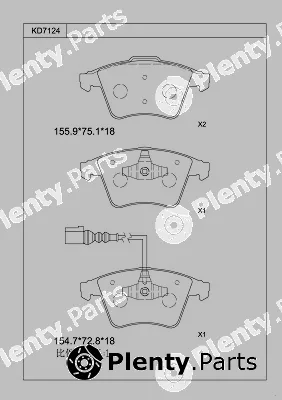 Asimco KD7124 — Brake Pad Set, disc brake