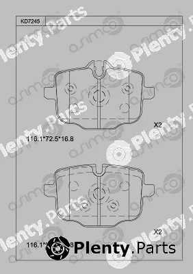 Asimco KD7245 — Brake Pad Set, disc brake