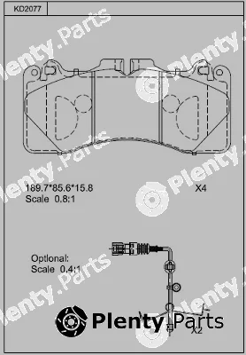Asimco KD2077 — Brake Pad Set, disc brake