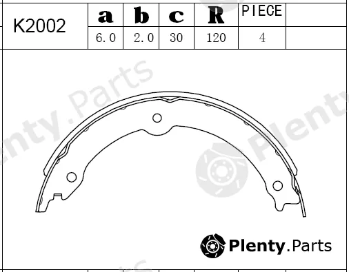 Asimco K2002 — Brake Shoe Set