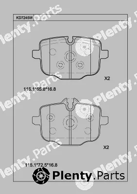 Asimco KD7245W — Brake Pad Set, disc brake