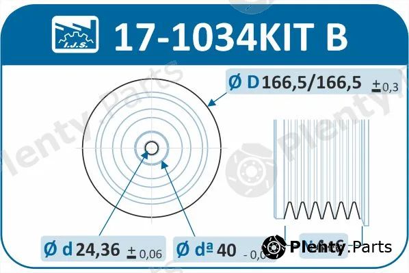 Ijs Group 17-1034KITB — Belt Pulley Set, crankshaft
