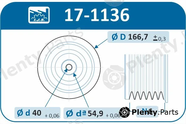 Ijs Group 17-1136 — Belt Pulley, crankshaft