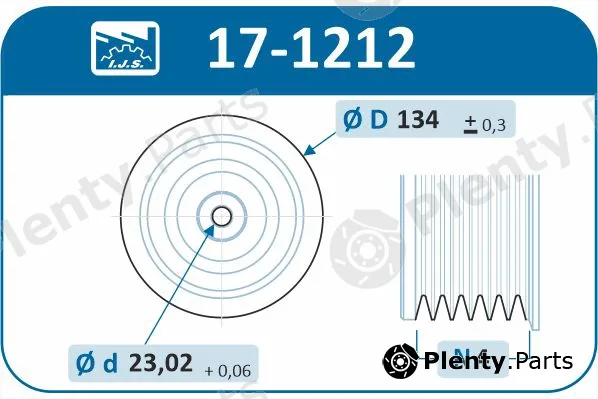 Ijs Group 17-1212 — Belt Pulley, crankshaft