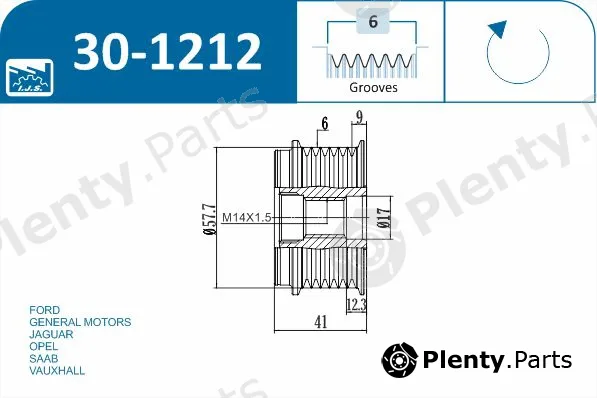 Ijs Group 30-1212 — Alternator Freewheel Clutch