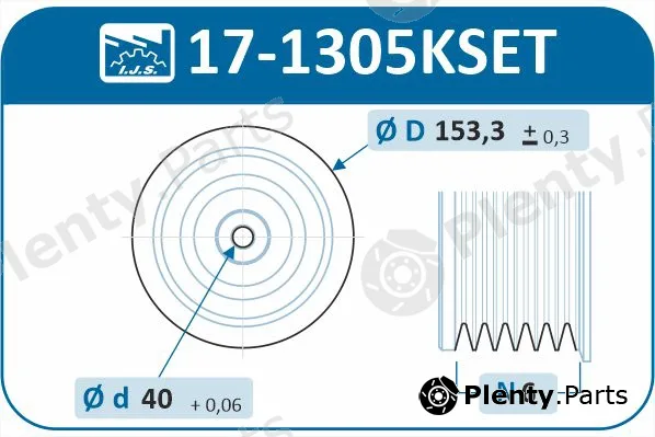Ijs Group 17-1305KSET — Belt Pulley Set, crankshaft