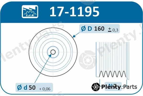 Ijs Group 17-1195 — Belt Pulley, crankshaft