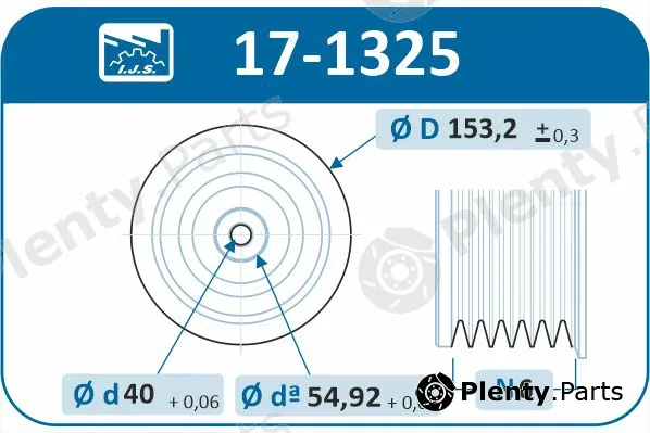 Ijs Group 17-1325 — Belt Pulley, crankshaft
