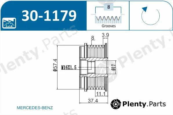 Ijs Group 30-1179 — Alternator Freewheel Clutch