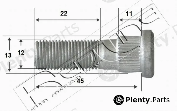 Red-Line 73HY007 — Bolt, axle strut