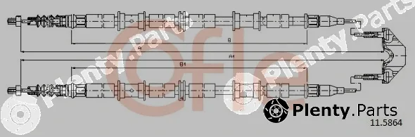 Cofle 92.11.5864 — Cable Pull, parking brake