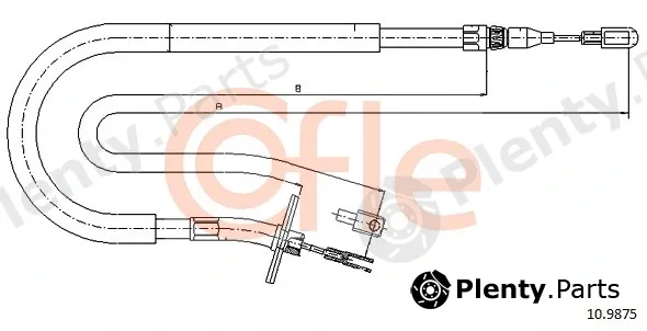 Cofle 92.10.9875 — Cable Pull, parking brake