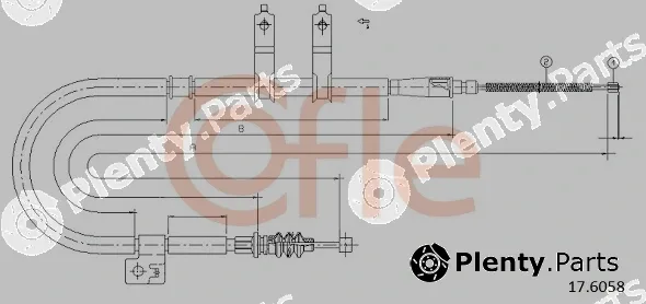 Cofle 17.6058 — Cable Pull, parking brake