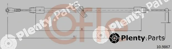Cofle 92.10.9867 — Cable Pull, parking brake