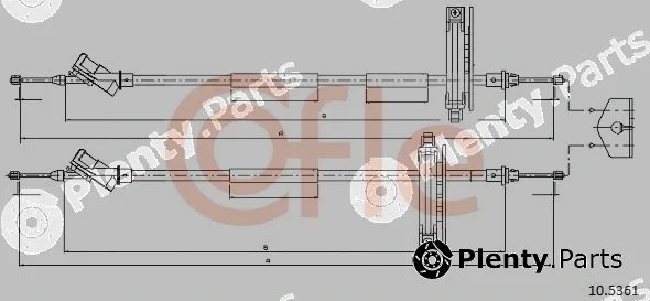 Cofle 10.5361 — Cable Pull, parking brake