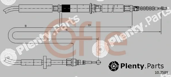Cofle 10.7589 — Cable Pull, parking brake