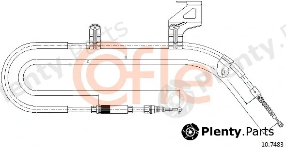Cofle 10.7483 — Cable Pull, parking brake