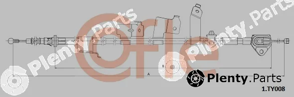 Cofle 92.1.TY008 — Cable Pull, parking brake