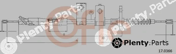 Cofle 17.0366 — Cable Pull, parking brake