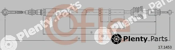 Cofle 17.1453 — Cable Pull, parking brake