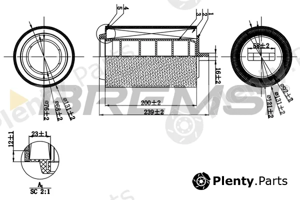 Bremsi FA0543 — Air Filter