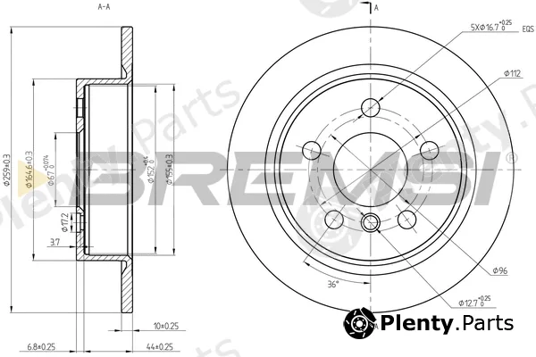 Bremsi CD8656S — Brake Disc