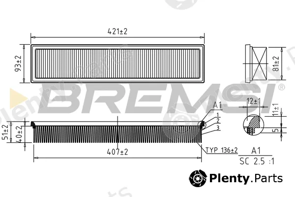 Bremsi FA1020 — Air Filter