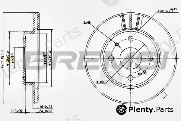 Bremsi CD7394V — Brake Disc