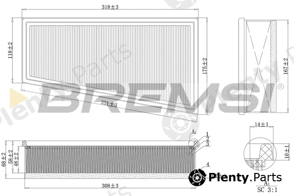 Bremsi FA2004 — Air Filter