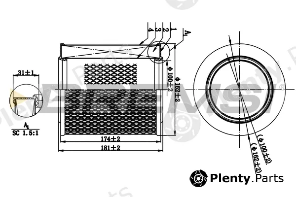 Bremsi FA1260 — Air Filter