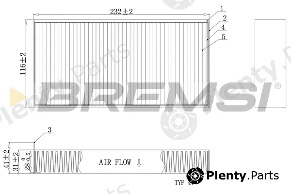 Bremsi FC0914 — Filter, cabin air