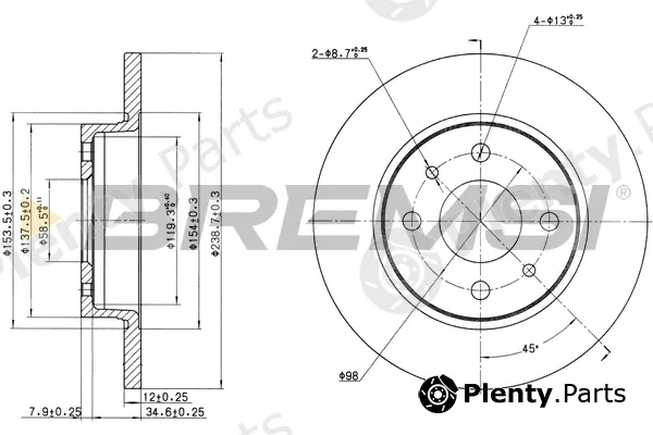 Bremsi CD6215S — Brake Disc