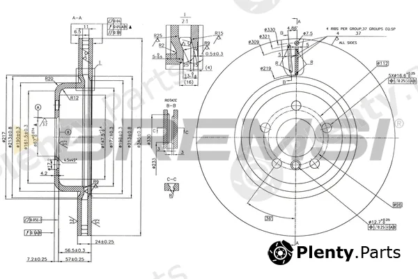 Bremsi CD8627V — Brake Disc