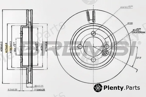 Bremsi CD7617V — Brake Disc