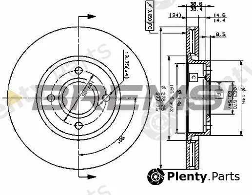 Bremsi CD6801V — Brake Disc